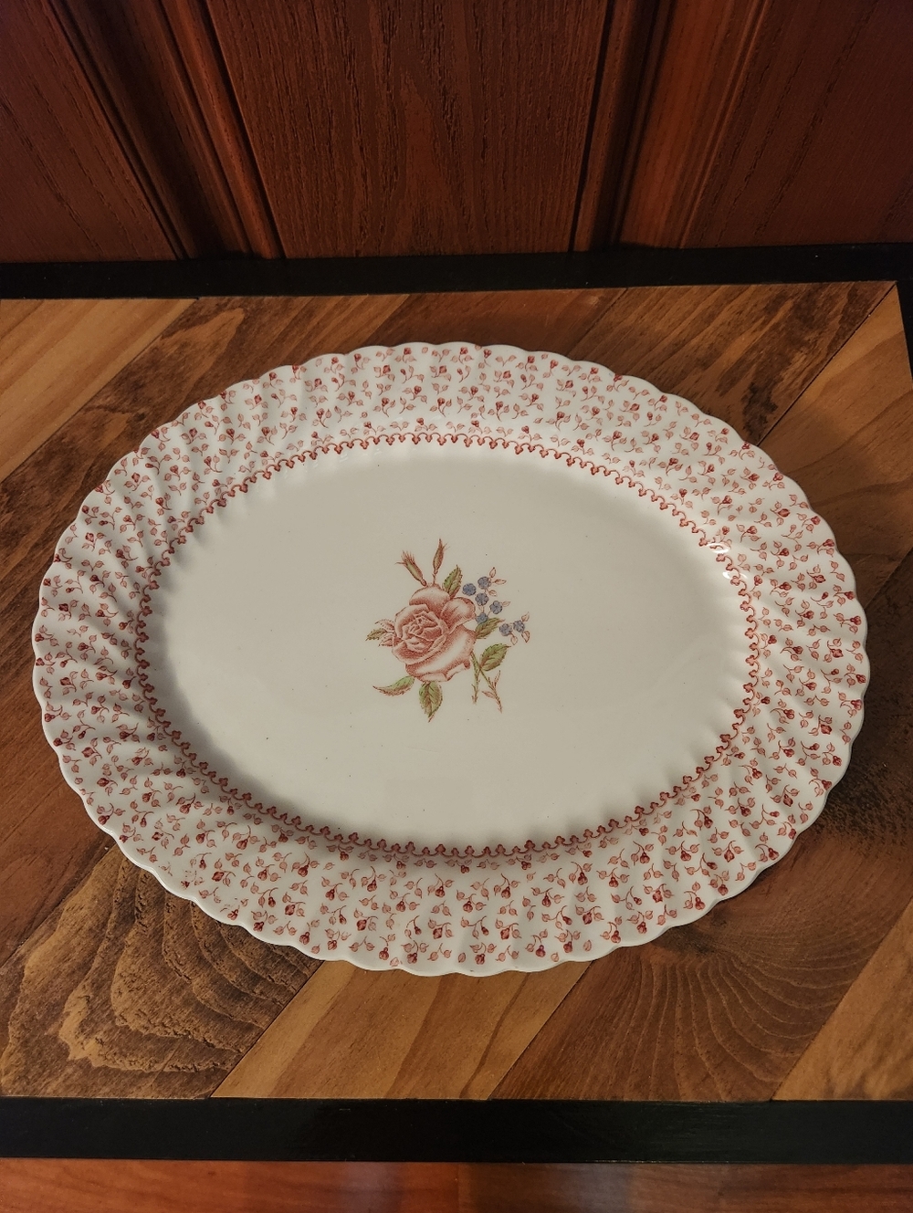 Vintage Rose Bouquet Pink Johnson Brothers England 12” Platter